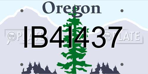 IB4I437 Oregon License Plate