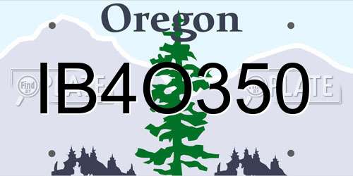 IB4O350 Oregon License Plate