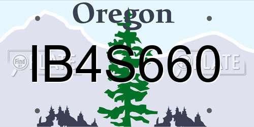 IB4S660 Oregon License Plate