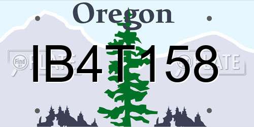 IB4T158 Oregon License Plate