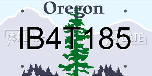 IB4T185 Oregon License Plate
