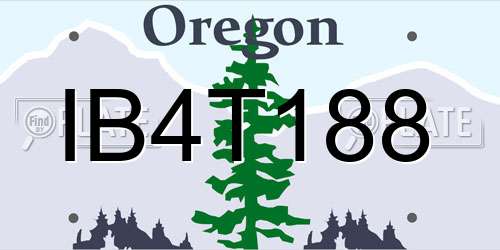 IB4T188 Oregon License Plate