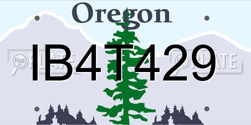 IB4T429 Oregon License Plate