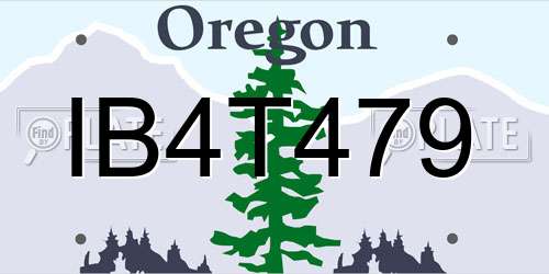 IB4T479 Oregon License Plate