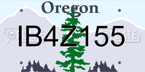 IB4Z155 Oregon License Plate