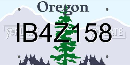 IB4Z158 Oregon License Plate