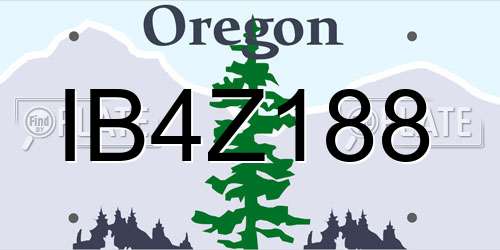 IB4Z188 Oregon License Plate