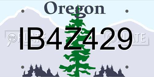 IB4Z429 Oregon License Plate