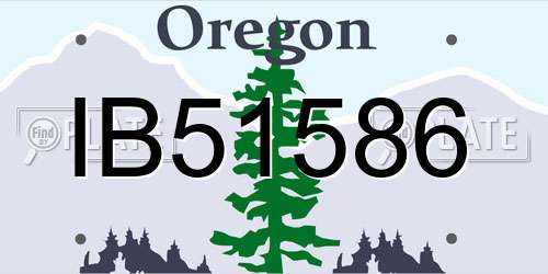 IB51586 Oregon License Plate
