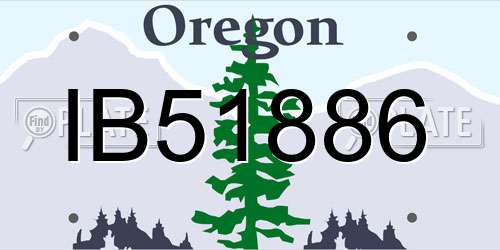 IB51886 Oregon License Plate
