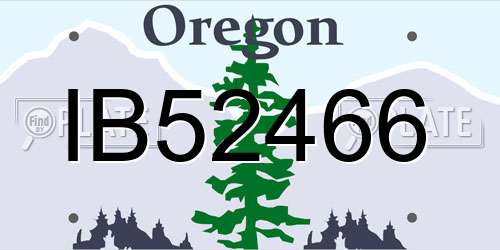 IB52466 Oregon License Plate