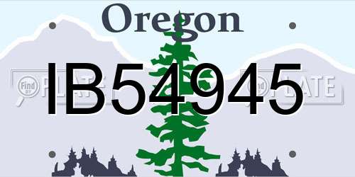 IB54945 Oregon License Plate