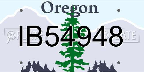 IB54948 Oregon License Plate
