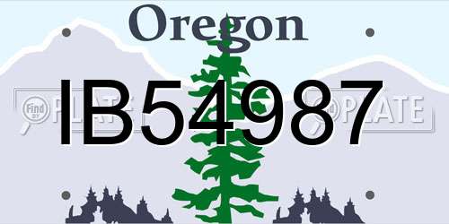 IB54987 Oregon License Plate