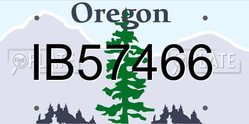 IB57466 Oregon License Plate