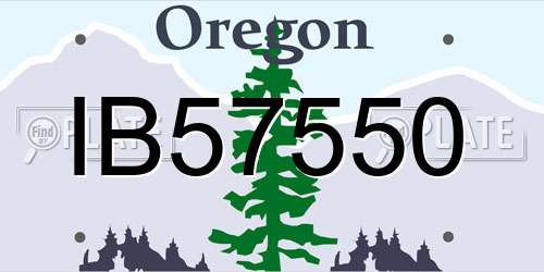 IB57550 Oregon License Plate