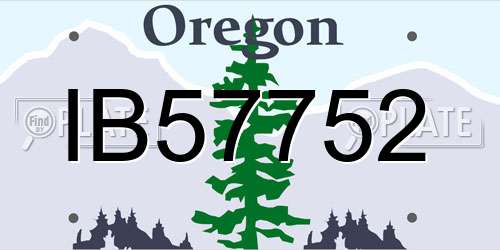 IB57752 Oregon License Plate