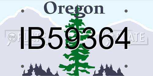 IB59364 Oregon License Plate