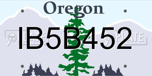 IB5B452 Oregon License Plate