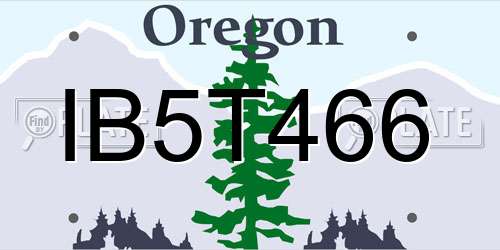 IB5T466 Oregon License Plate