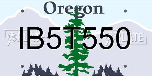 IB5T550 Oregon License Plate