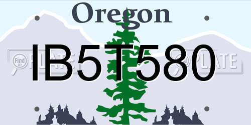 IB5T580 Oregon License Plate