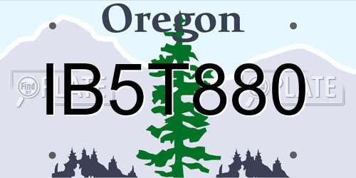 IB5T880 Oregon License Plate