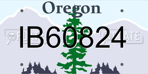 IB60824 Oregon License Plate
