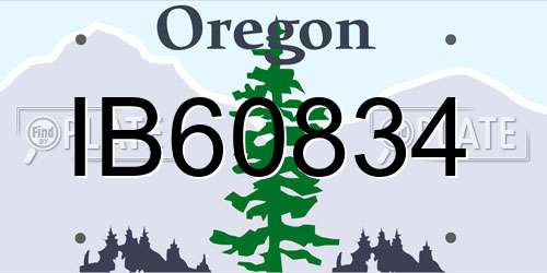 IB60834 Oregon License Plate