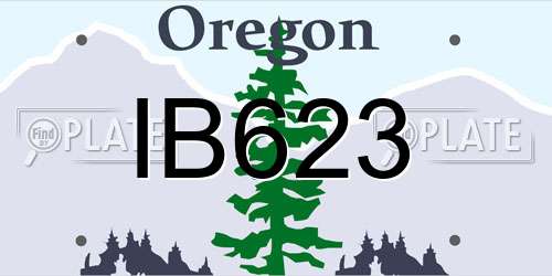 IB623 Oregon License Plate