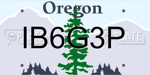 IB6G3P Oregon License Plate