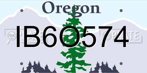 IB6O574 Oregon License Plate