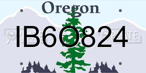 IB6O824 Oregon License Plate