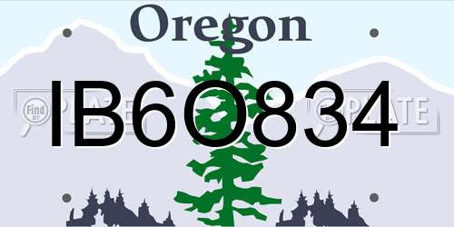 IB6O834 Oregon License Plate