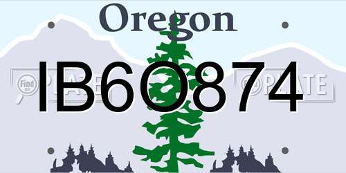 IB6O874 Oregon License Plate
