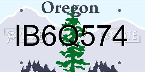 IB6Q574 Oregon License Plate