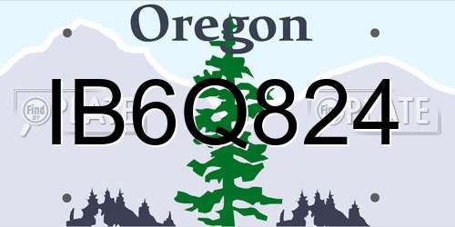 IB6Q824 Oregon License Plate