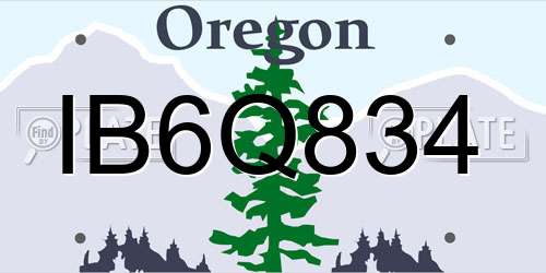 IB6Q834 Oregon License Plate