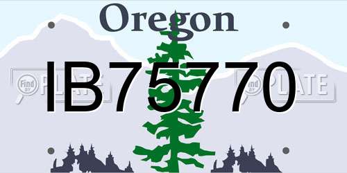 IB75770 Oregon License Plate