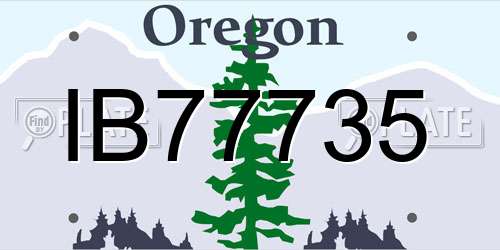 IB77735 Oregon License Plate