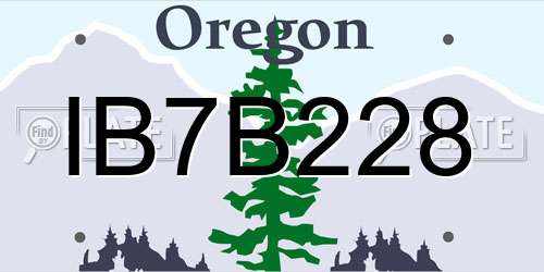 IB7B228 Oregon License Plate