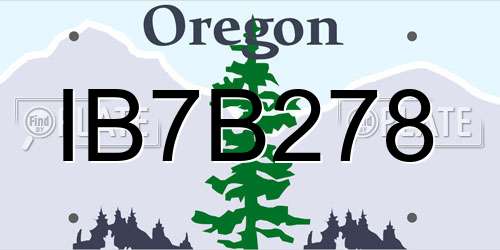 IB7B278 Oregon License Plate
