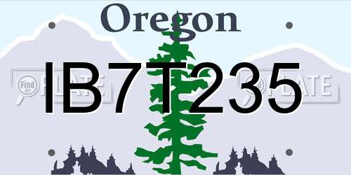 IB7T235 Oregon License Plate