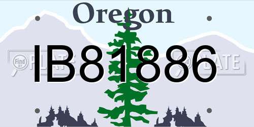 IB81886 Oregon License Plate