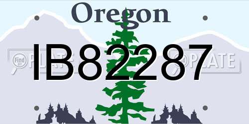 IB82287 Oregon License Plate
