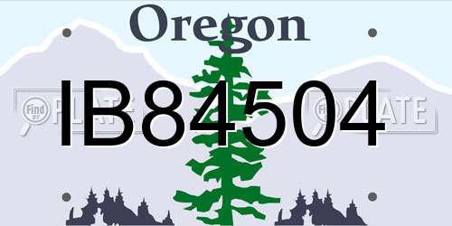 IB84504 Oregon License Plate