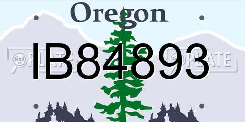 IB84893 Oregon License Plate
