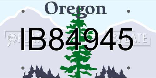 IB84945 Oregon License Plate