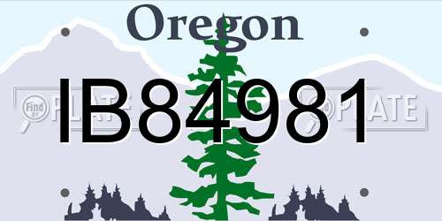 IB84981 Oregon License Plate