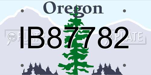 IB87782 Oregon License Plate
